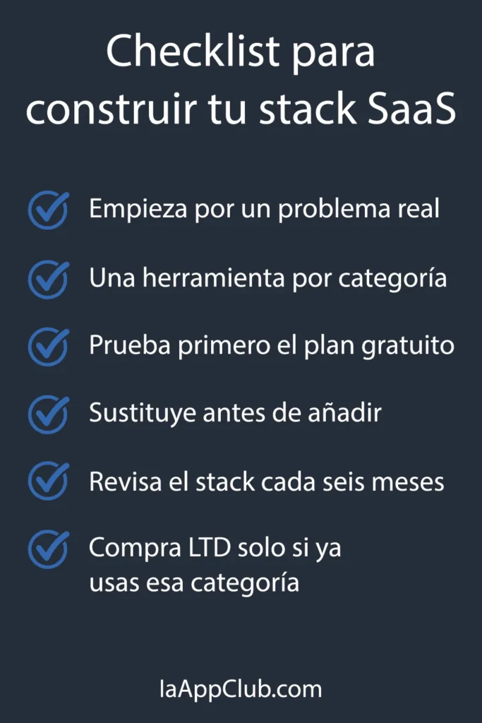 Checklist para construir un stack de herramientas SaaS